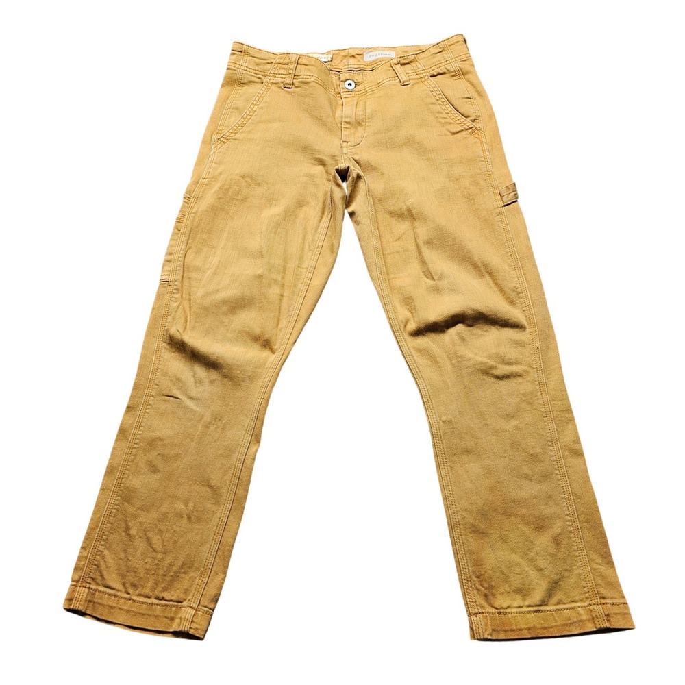 Pilcro Anthropologie Mustard Yellow Utility Carpenter Pants Size 27 Petite
